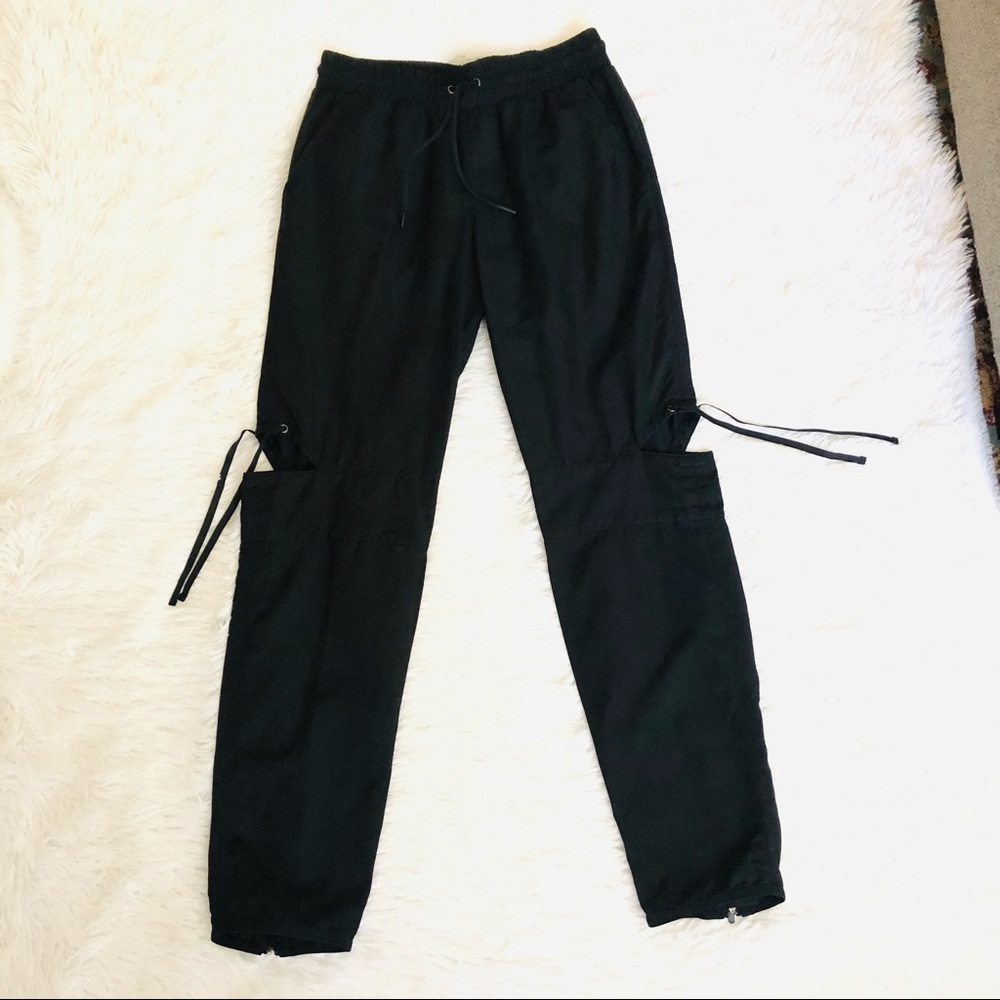 Kith Black Cargo Jogger Pants with cut out on the knee size small